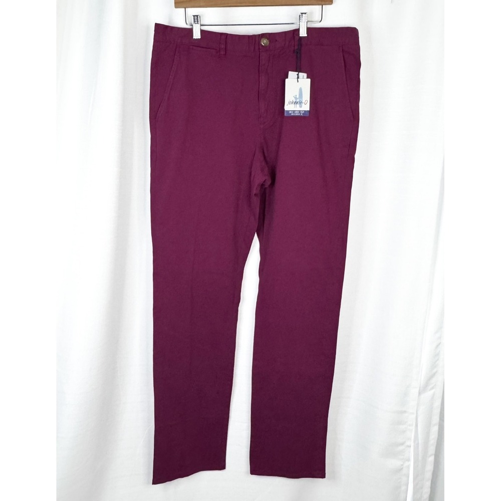 Johnnie-O Napa Pants Mens 36x34 NWT Mulberry Stretch Chino Flat Front $98